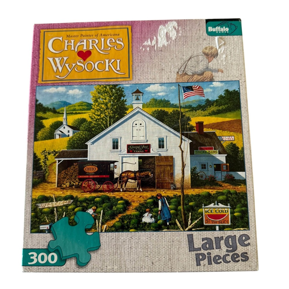 Buffalo Games Charles Wysocki Catchin' Bugs 300 Large Piece Puzzle Complete